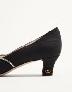 BOWOW PUMPS IN MOIRÈ FABRIC WITH CRYSTALS 45MM - Image 7